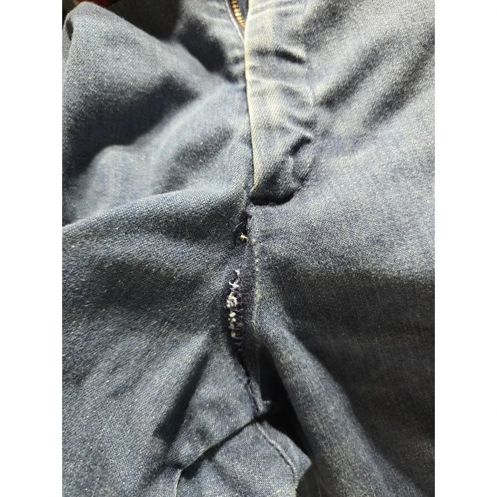 Vtg Levis High Waisted Wide Leg Jeans Blue Raw Hem White Tab Label Rare 28x24.5
